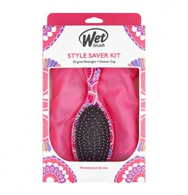 Wet Brush Original Detanlger and Deluxe Shower Cap Pink