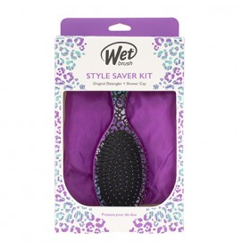 Wet Brush Original Detanlger and Deluxe Shower Cap Purple
