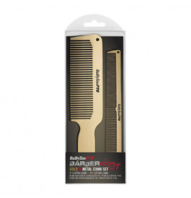 BaBylissPRO Metal Comb Set Gold 2pc