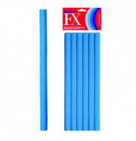 Hair FX Flexible Rod Long Blue 12pc