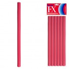 Hair FX Flexible Rod Long Red 12pc