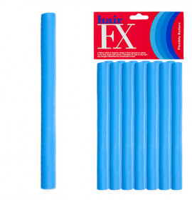 Hair FX Flexible Rod Medium Blue 12pc