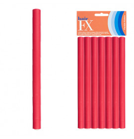 Hair FX Flexible Rod Medium Red 12pc