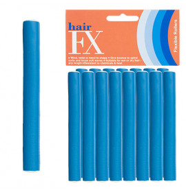 Hair FX Flexible Rod Short Blue 12pc