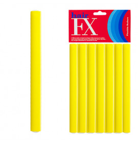 Hair FX Flexible Rod Short Yellow 12pc