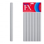 Hair FX Flexible Rod Long Grey 12pc