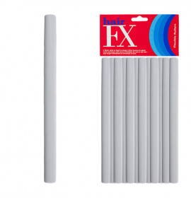 Hair FX Flexible Rod Long Grey 12pc