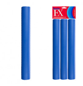 Hair FX Flexible Rod Jumbo Blue 3pc
