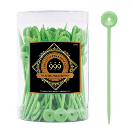 Premium Pin Company 999 Medium Plastic Roller Pins Green - 701, 100pc