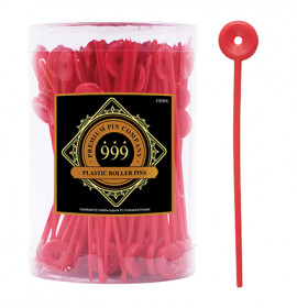 Premium Pin Company 999 Long Plastic Roller Pins Red - 702, 100pc