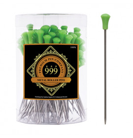 Premium Pin Company 999 Medium Metal Roller Pins Green - 601, 100pc