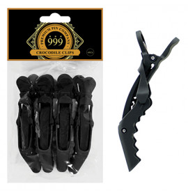 Premium Pin Company 999 Rubberized Black Crocodile Hair Clips 4pc
