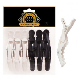 Premium Pin Company 999 Black & White Crocodile Hair Clips 6pc