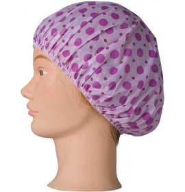 Dateline Professional Shower Cap Purple Dots Single
