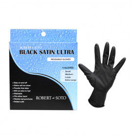 Robert De Soto Black Satin Ultra Gloves - Small, 4pk