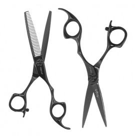 Iceman Mizumi Katani 5.5 Hairdressing Scissors and Thinner Set Black
