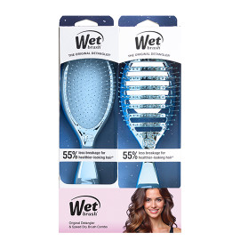 Wet Brush Festive Finish Detangler & Speed Dry Bundle - Blue