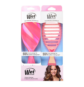 Wet Brush Prismatic Glow Detangler & Speed Dry Bundle - Pink