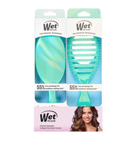 Wet Brush Prismatic Glow Detangler & Speed Dry Bundle - Green