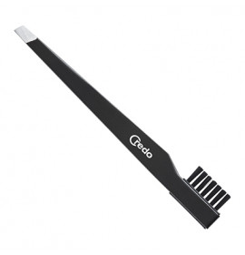 Credo Slant Tweezer With Brush Black 